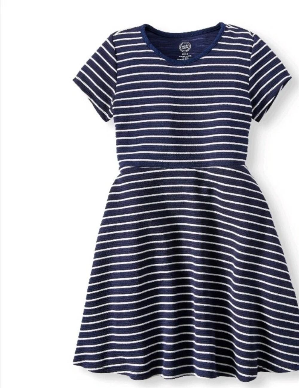 Wonder Nation Girl’s A-Line Blue Striped Dress Kid’s Youth Size Small 6-6x